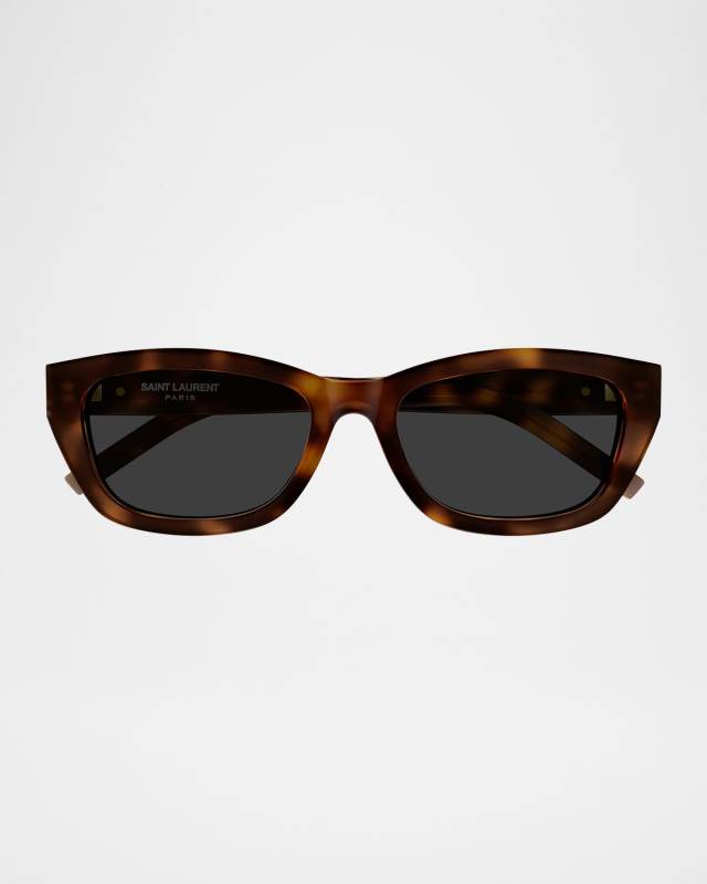 YSL 55mm Rectangular Acetate Sunglasses
